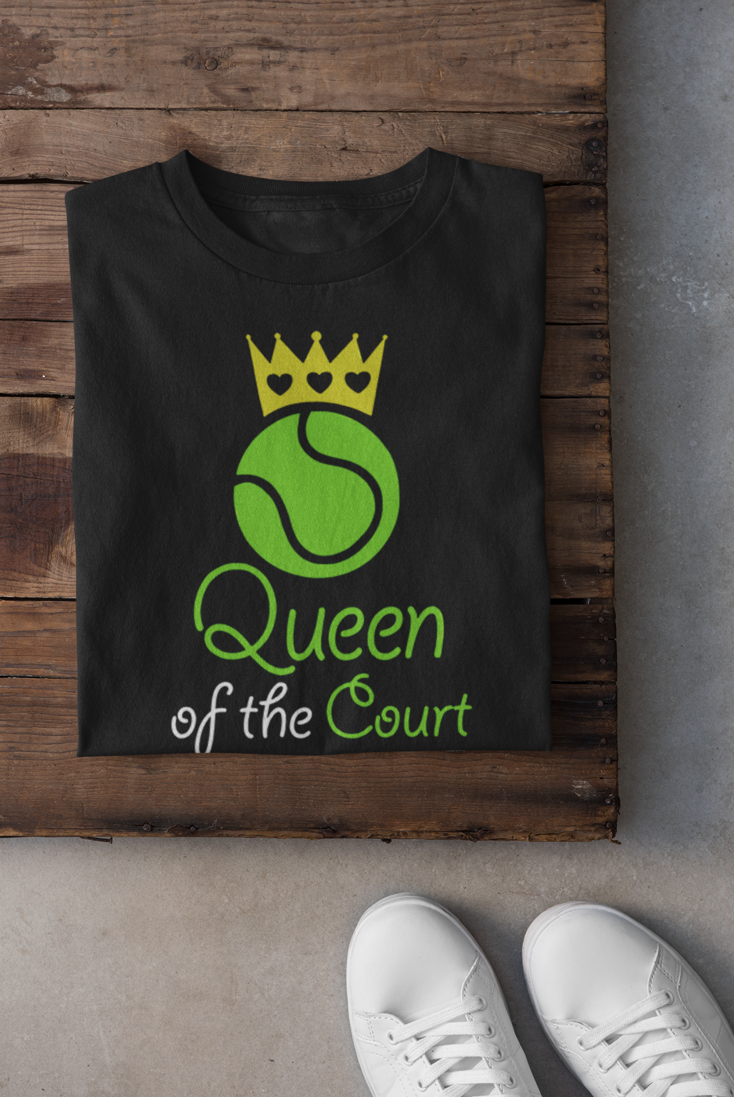 Queen Of The Court Siyah T-shirt