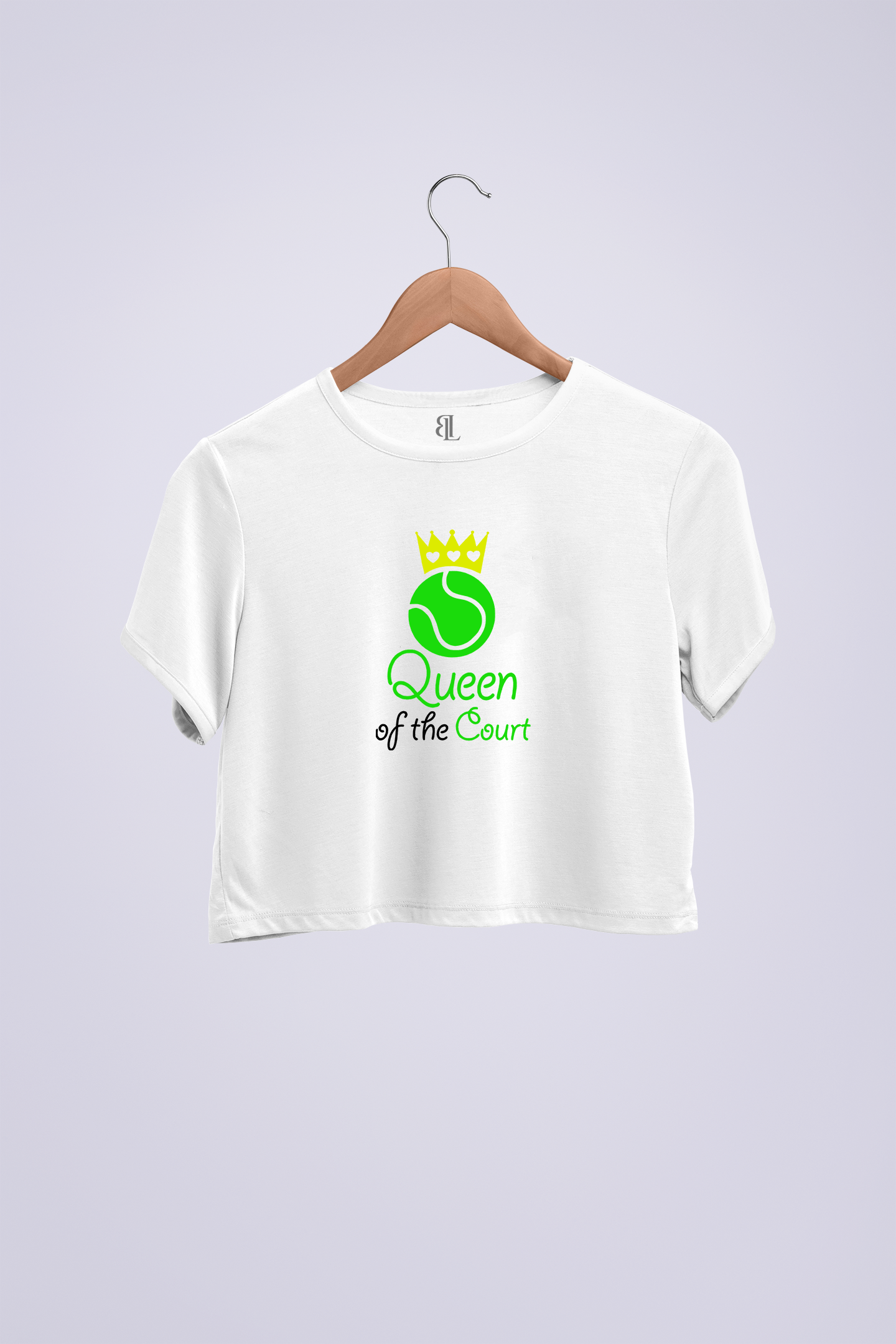 Queen Tennis Crop Siyah T-shirt