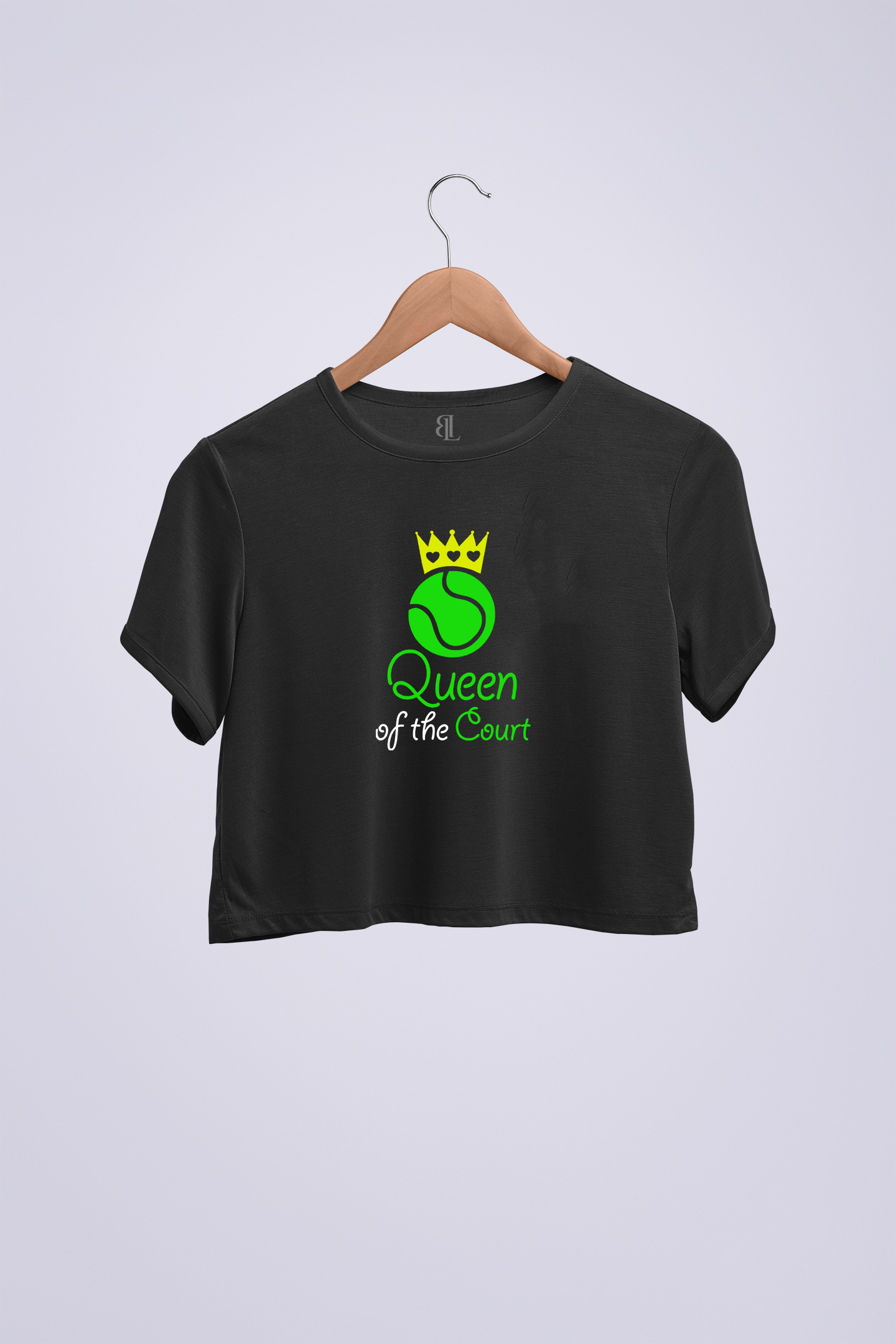 Queen Tennis Crop Siyah T-shirt