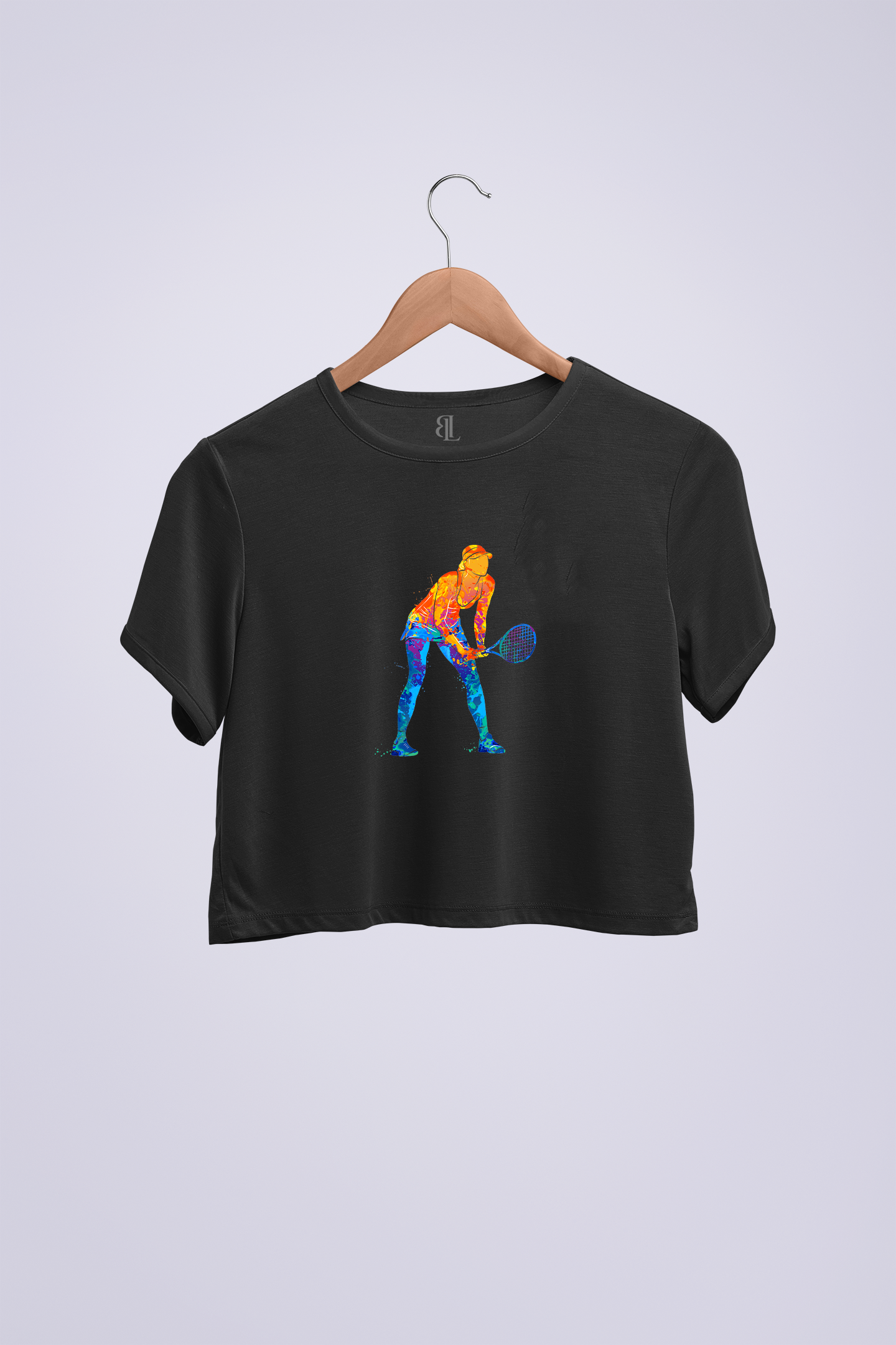 Sharapova Crop Siyah T-shirt