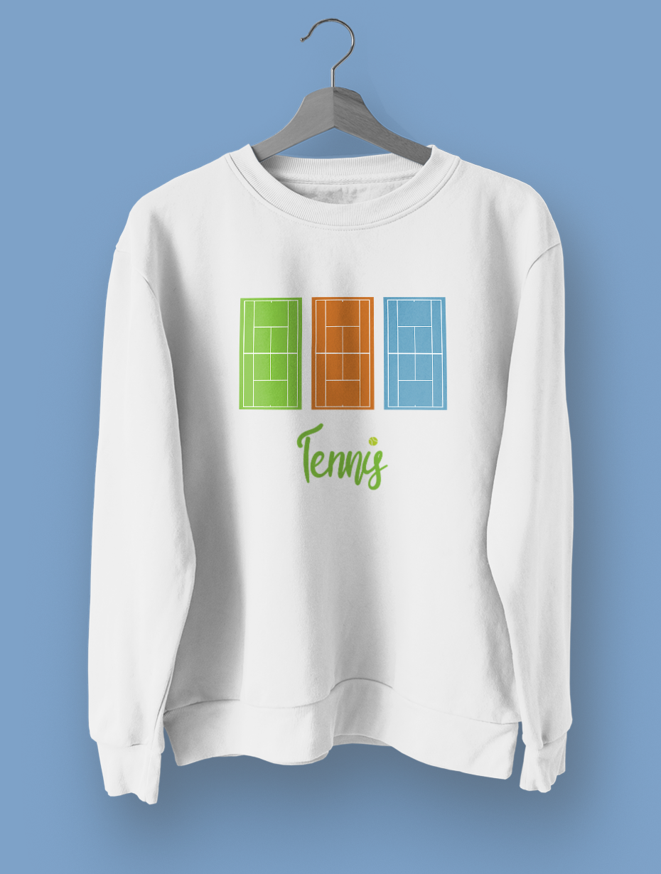 Tennis 3'lü Saha Beyaz Sweatshirt