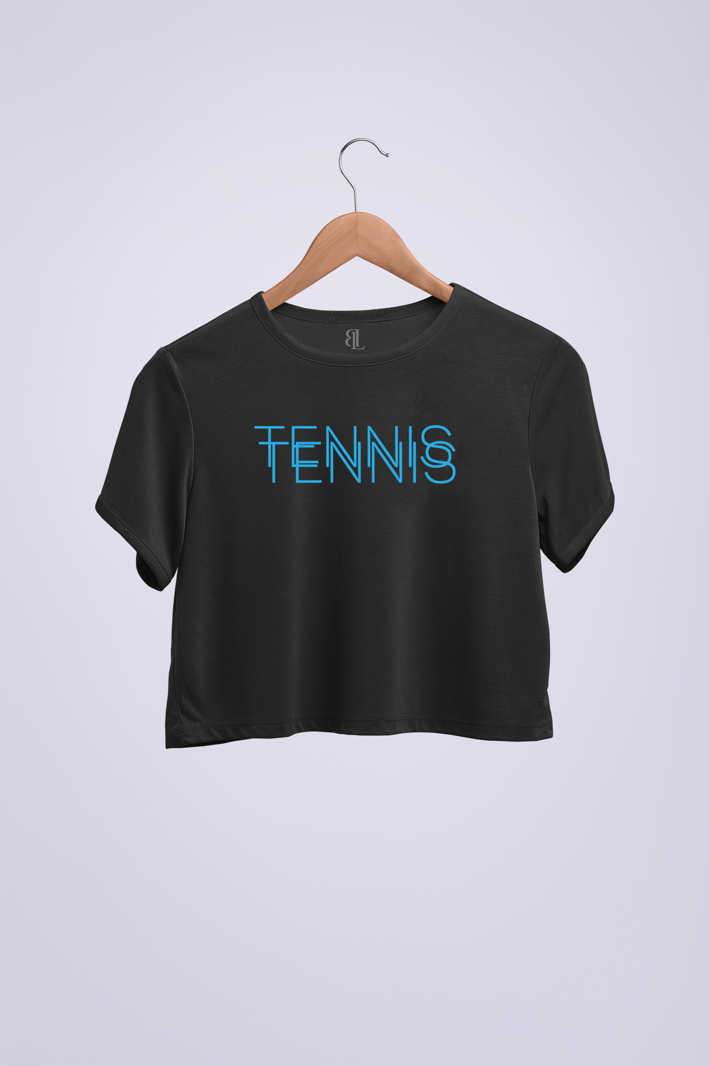 Tennis Double Crop Siyah T-shirt