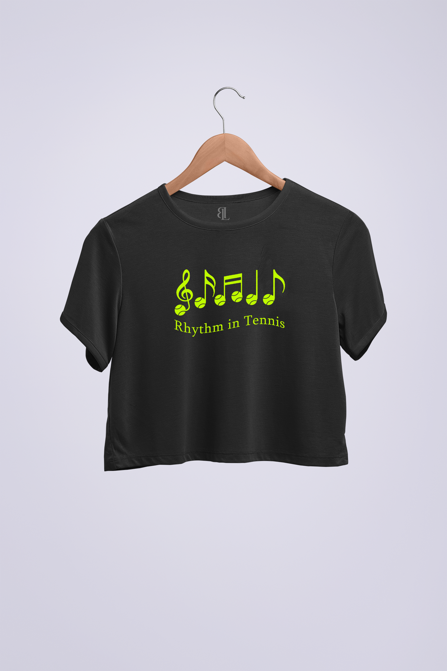 Tennis Rhythm  Crop Siyah T-shirt