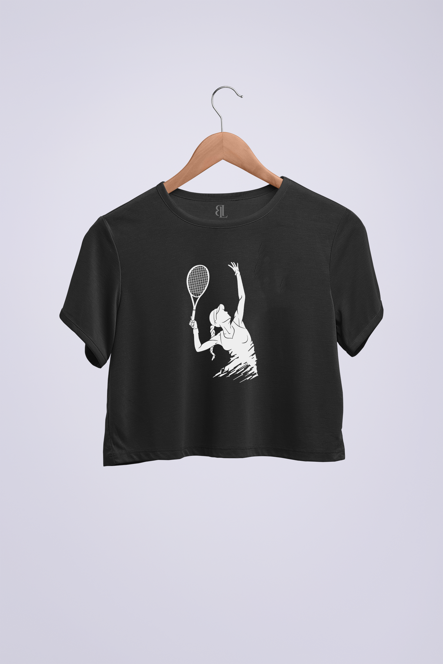 Tennis Woman  Crop Siyah T-shirt