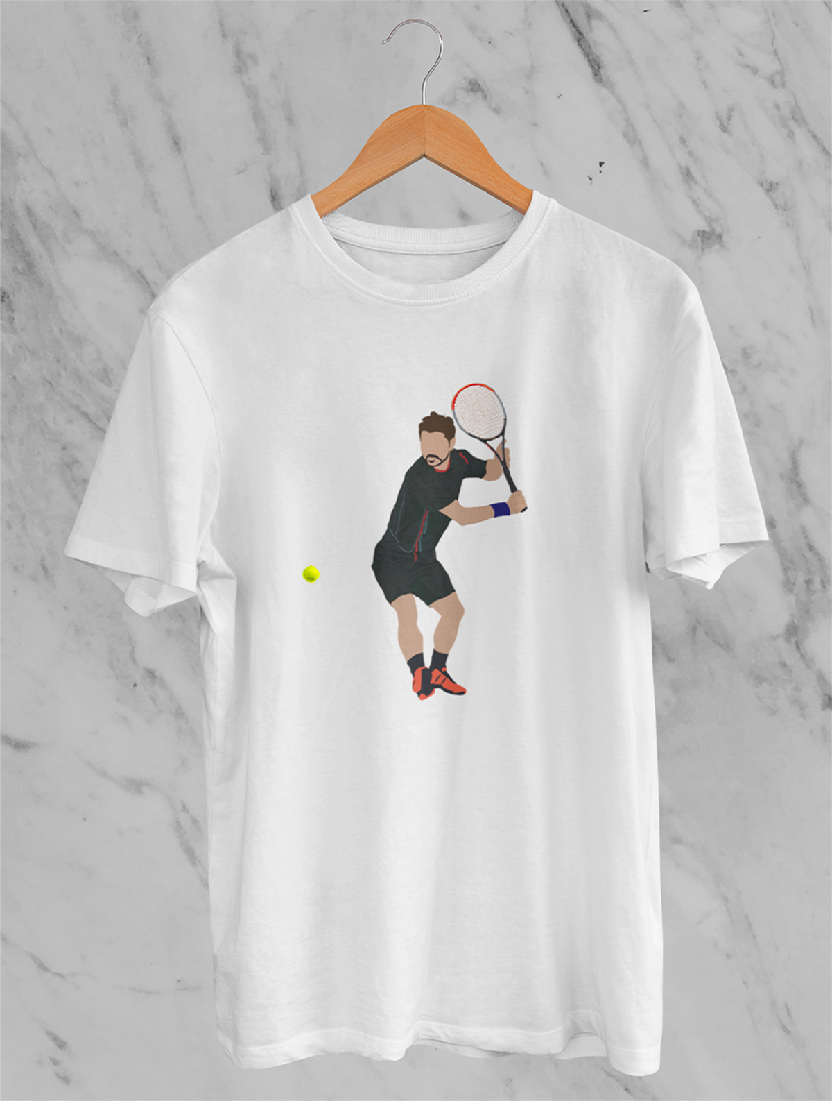 Wawrinka Backhand Beyaz T-shirt