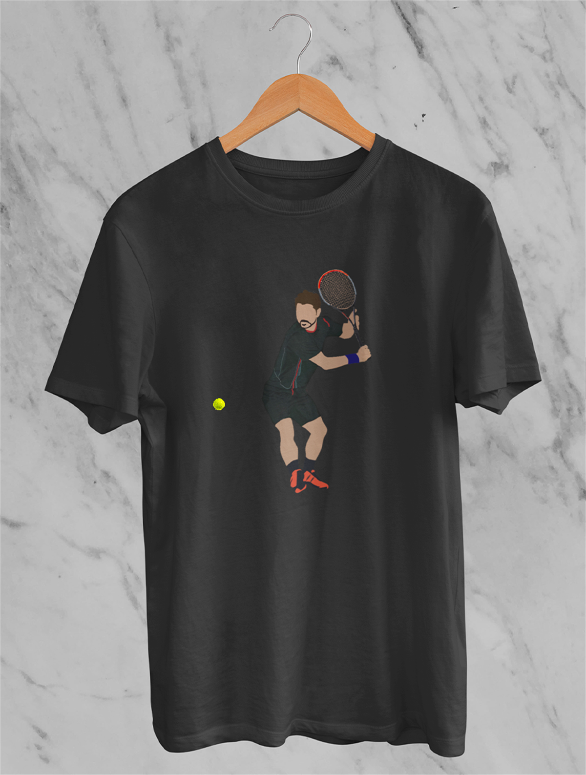 Wawrinka Backhand Siyah T-shirt
