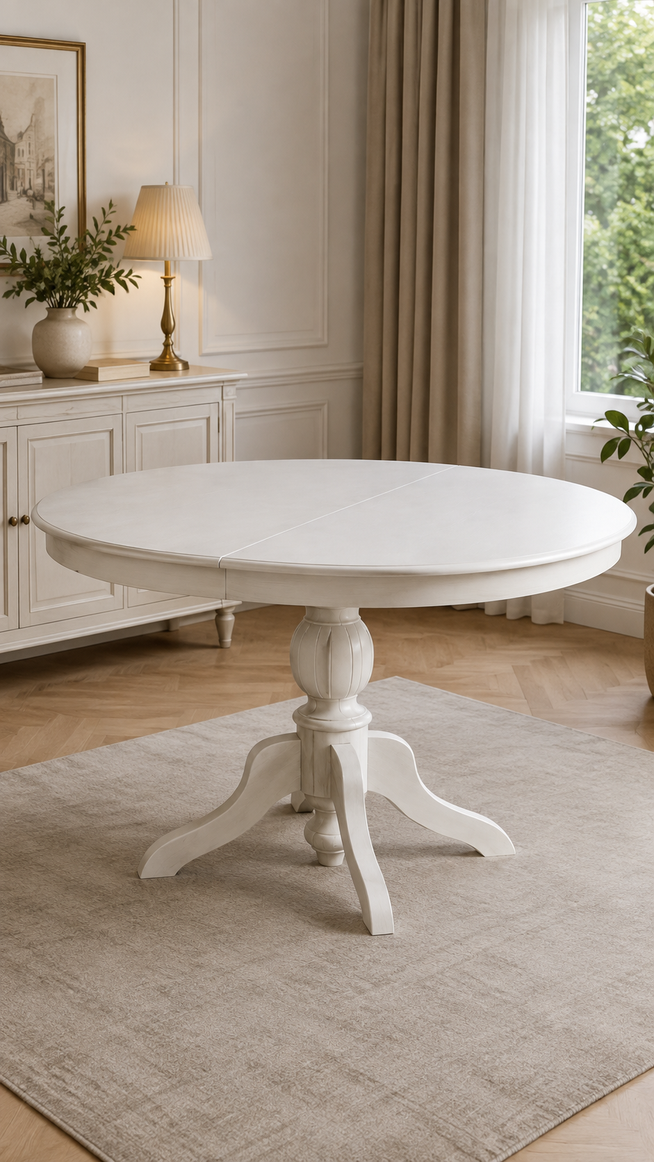 100x150 Açılır Oval Masa – 8/10 Kişilik – Masif Ayaklı Kayın Kaplama MDF