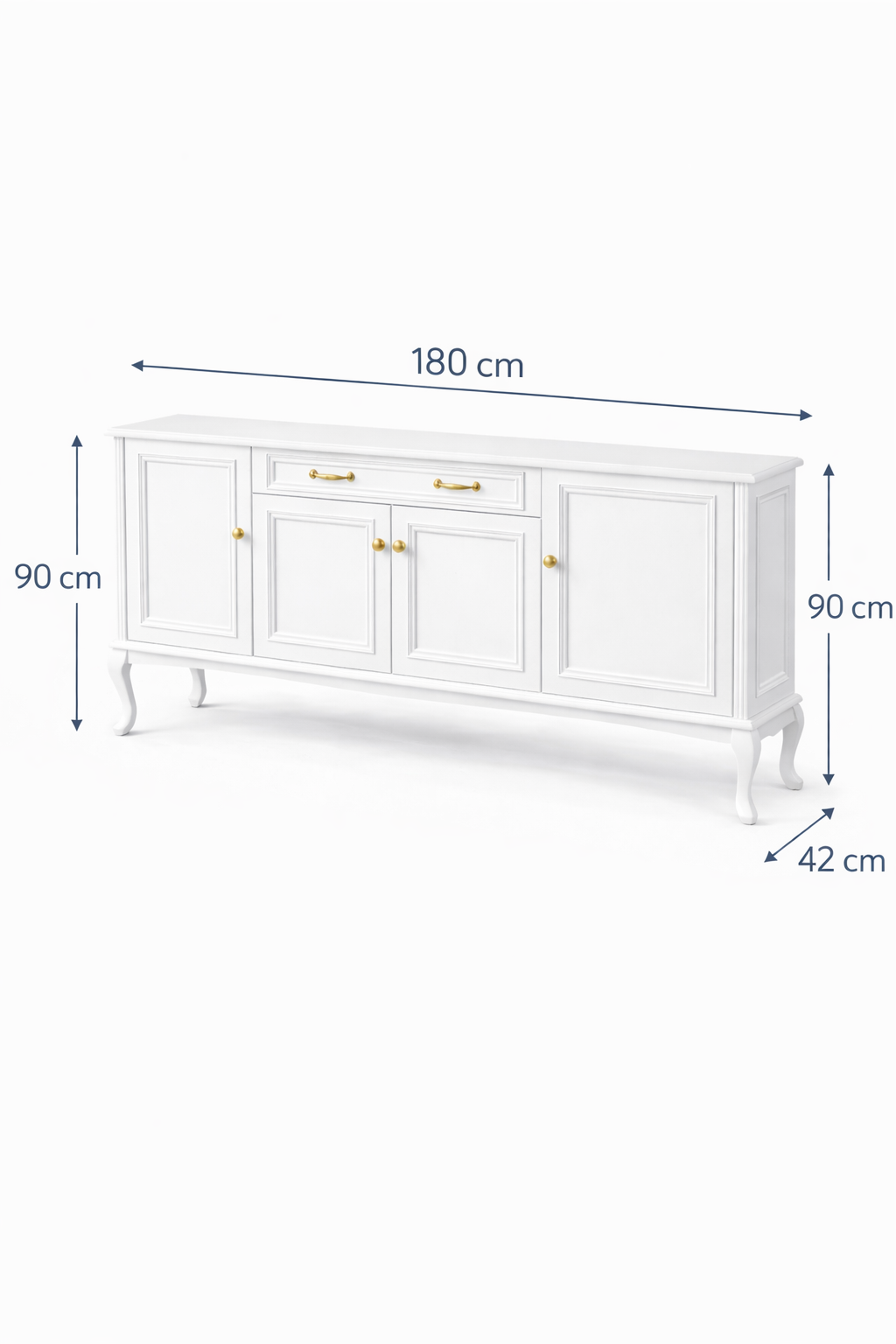 180 cm Masif Ayaklı Ahşap Konsol & Ahşap TV Ünitesi (Siyah – Beyaz – Ceviz Renk Seçenekli)