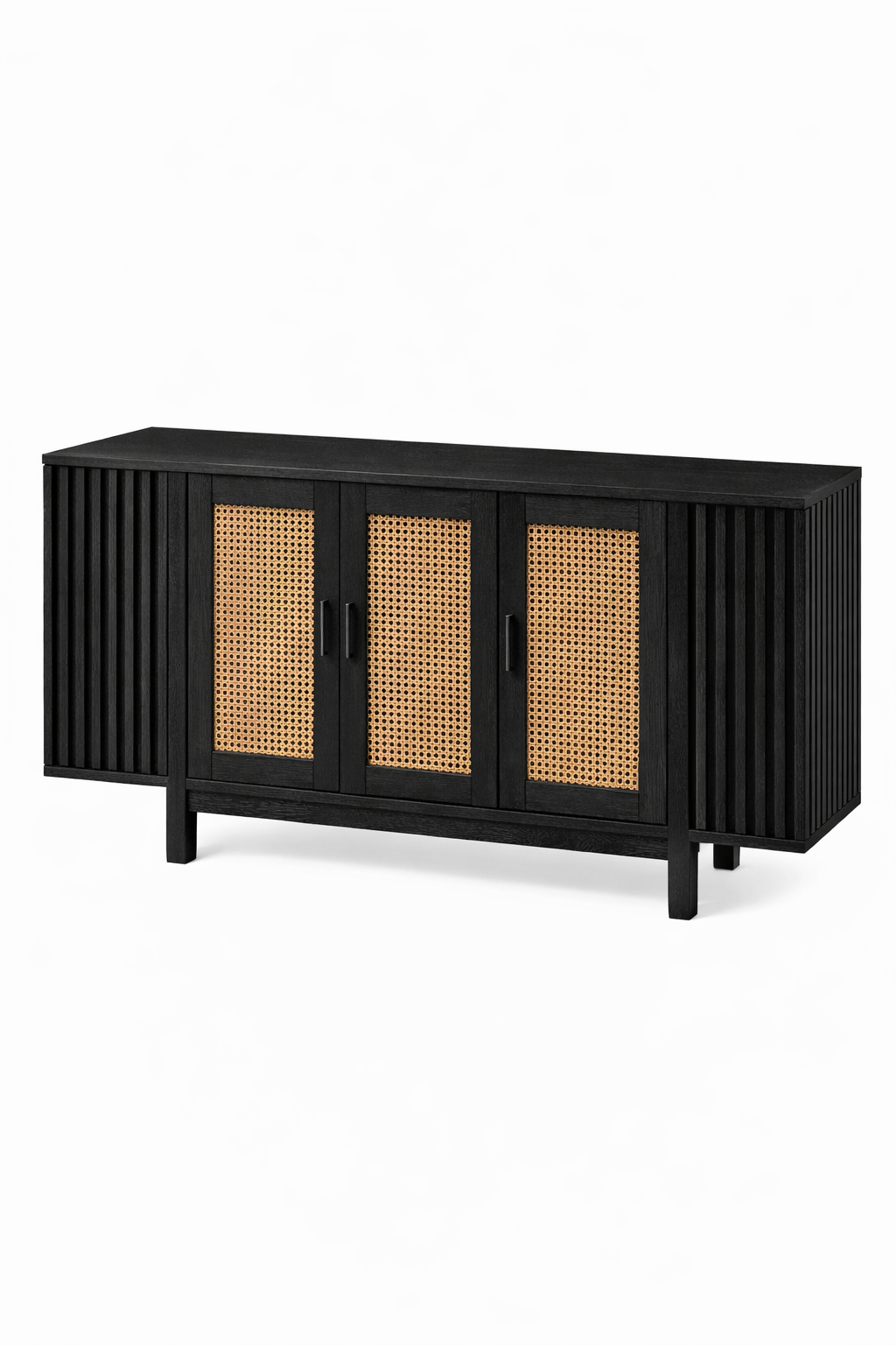 Ahşap Konsol – Hasır Kapaklı Modern Salon Konsolu – 180 cm