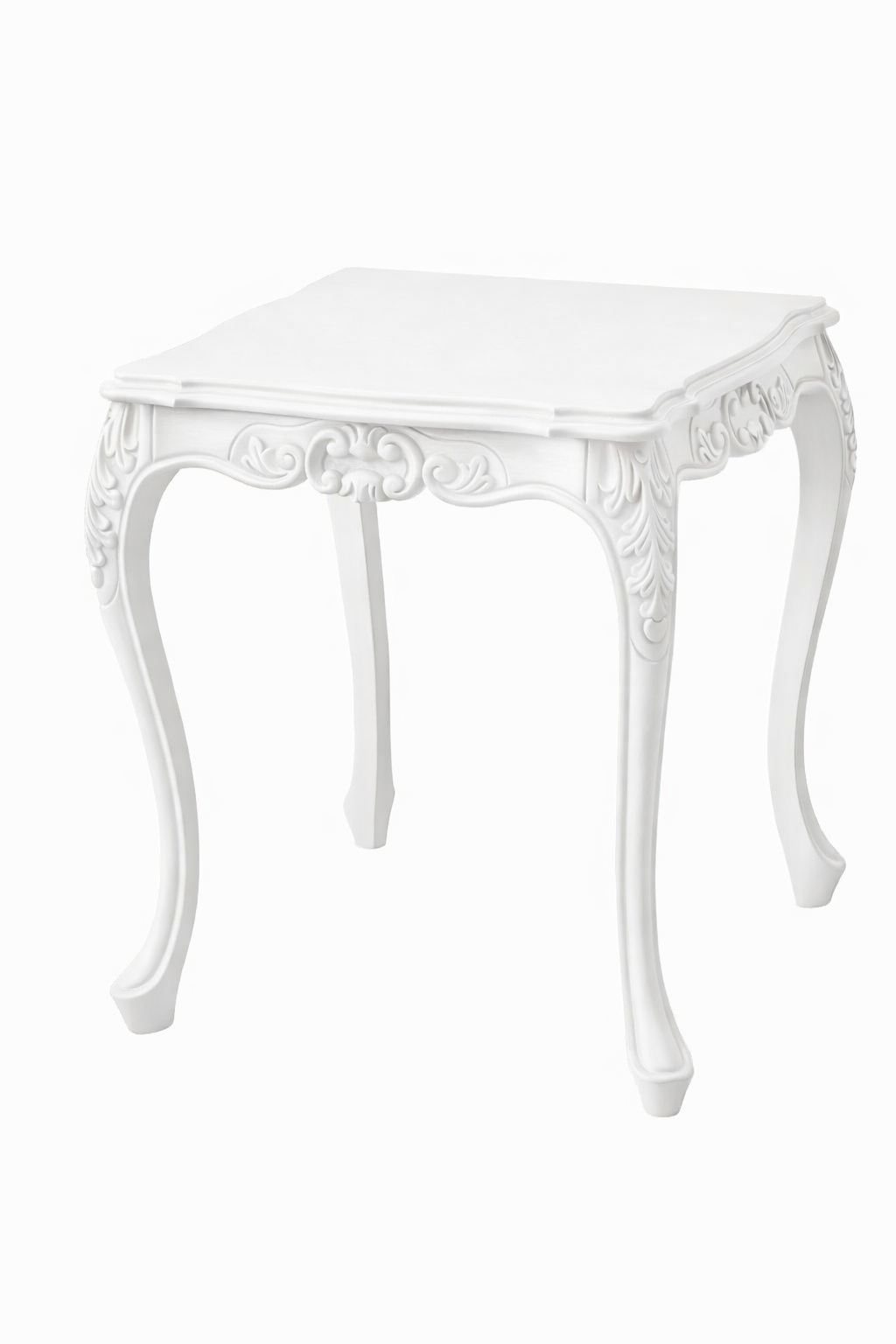 Ahşap Yan Sehpa – Oymalı Ayaklı Klasik Salon Sehpası – 53 cm