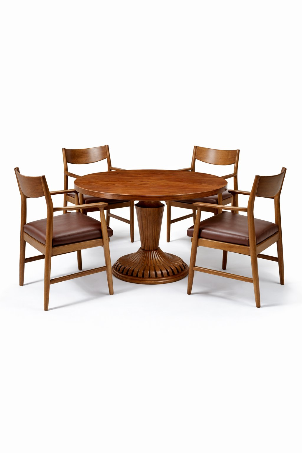 Ahşap Yuvarlak Yemek Masası Takımı 120×120 – 4 Sandalyeli Mutfak Masası Takımı | 2026