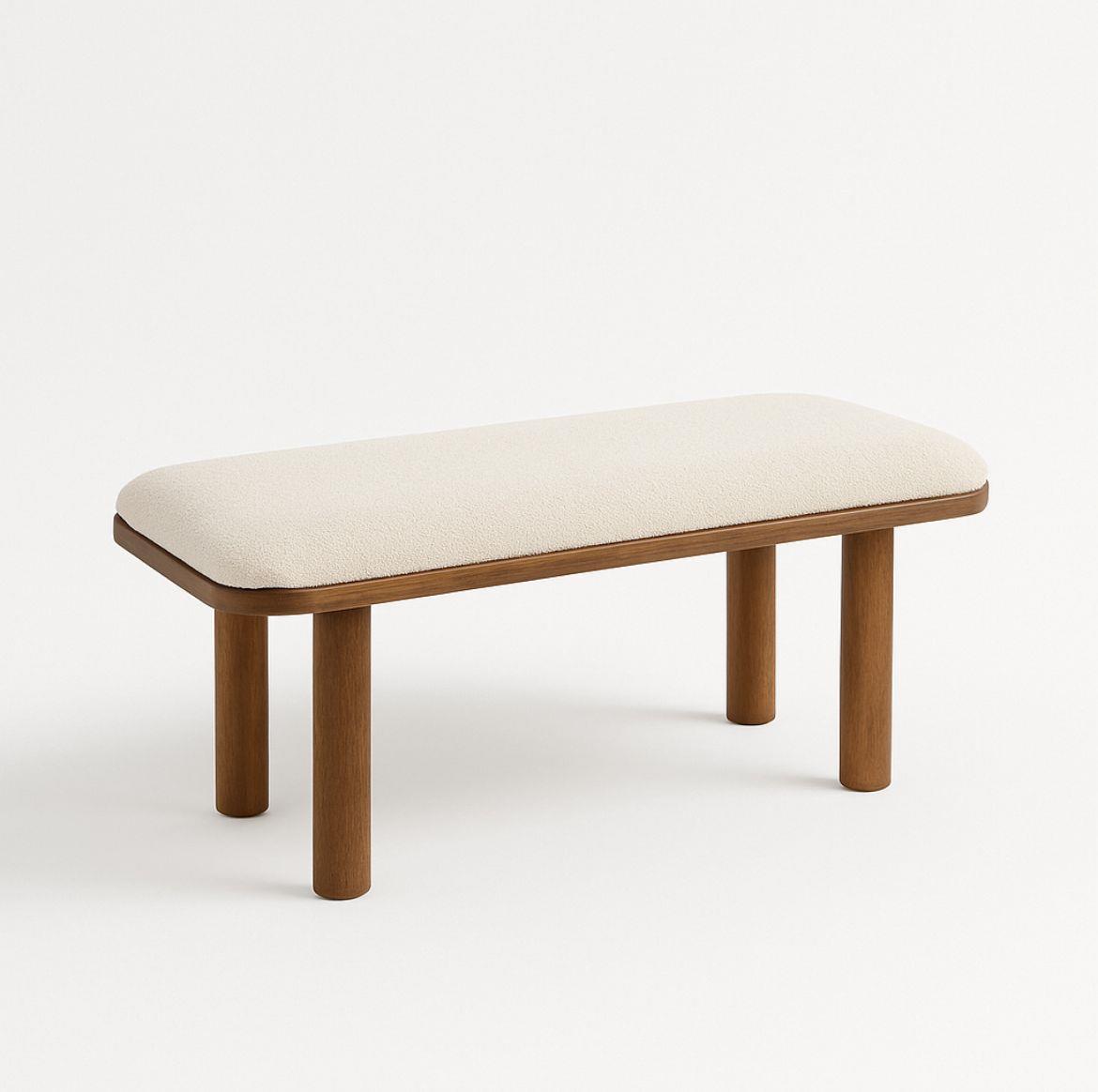 Alberohome 100 cm Kayın Ağacı Silinebilir Kumaş Minimal Bench