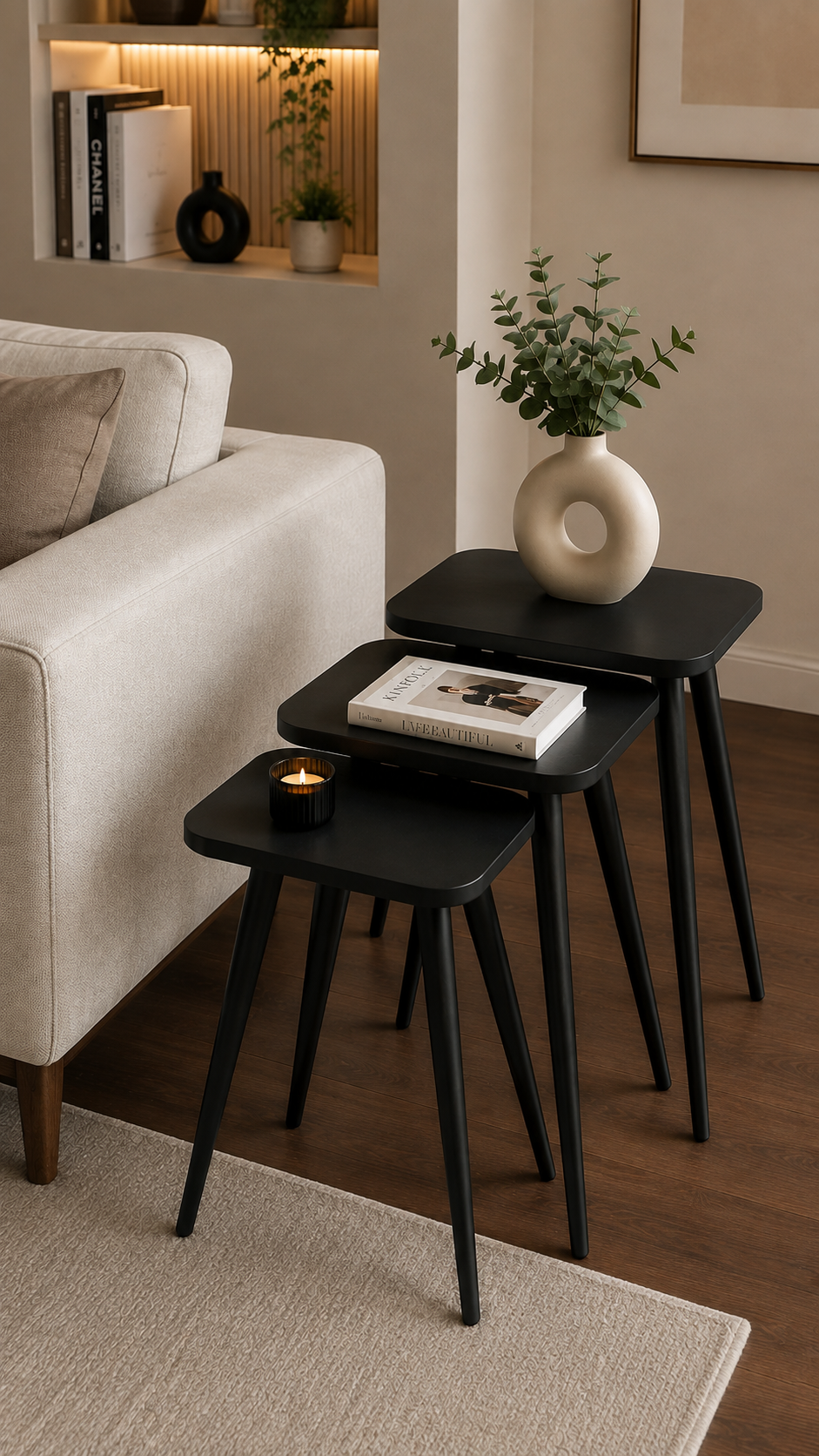 Alberohome 3'lü Zigon Sehpa Seti – Modern ve Şık Tasarım