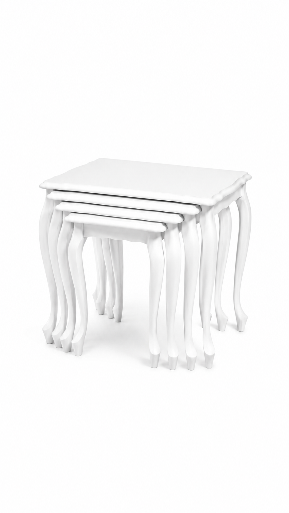Alberohome Beyaz Ahşap Zigon Sehpa Takımı 65x43x56 cm