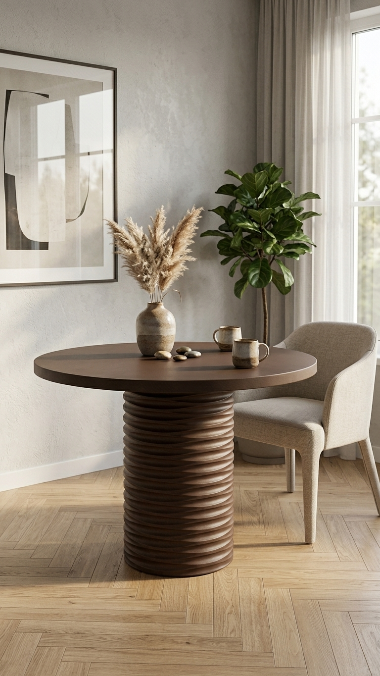 Alberohome Dar Su Yolu Yuvarlak Yemek Masası – 80x80 / 90x90 / 100x100 cm