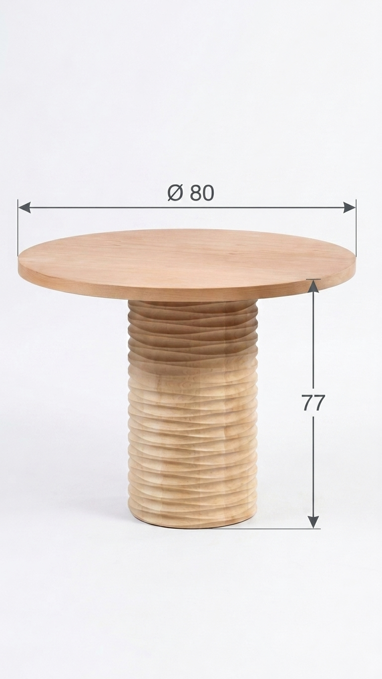 Alberohome Dar Su Yolu Yuvarlak Yemek Masası – 80x80 / 90x90 / 100x100 cm