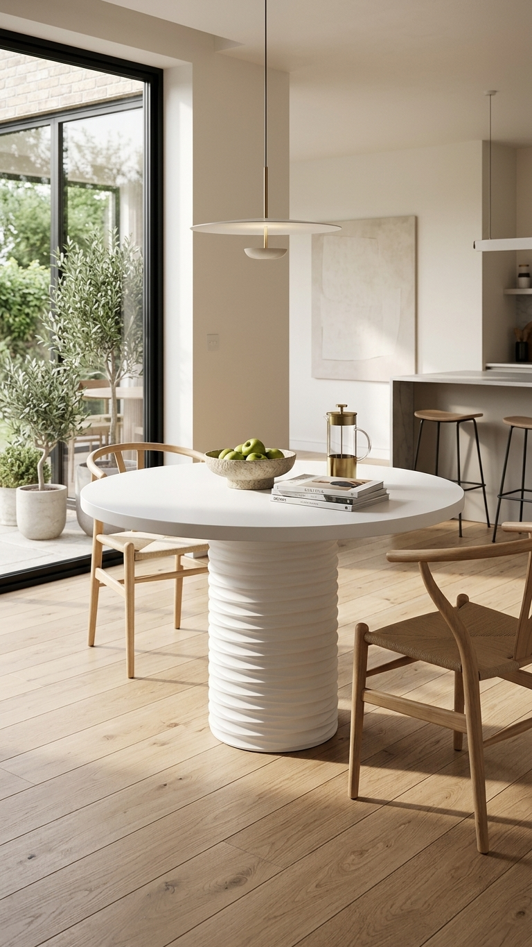 Alberohome Dar Su Yolu Yuvarlak Yemek Masası – 80x80 / 90x90 / 100x100 cm