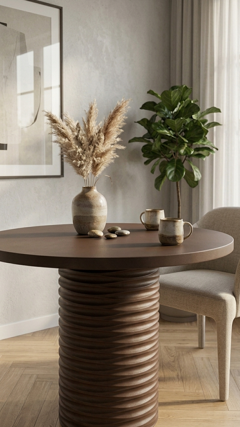 Alberohome Dar Su Yolu Yuvarlak Yemek Masası – 80x80 / 90x90 / 100x100 cm