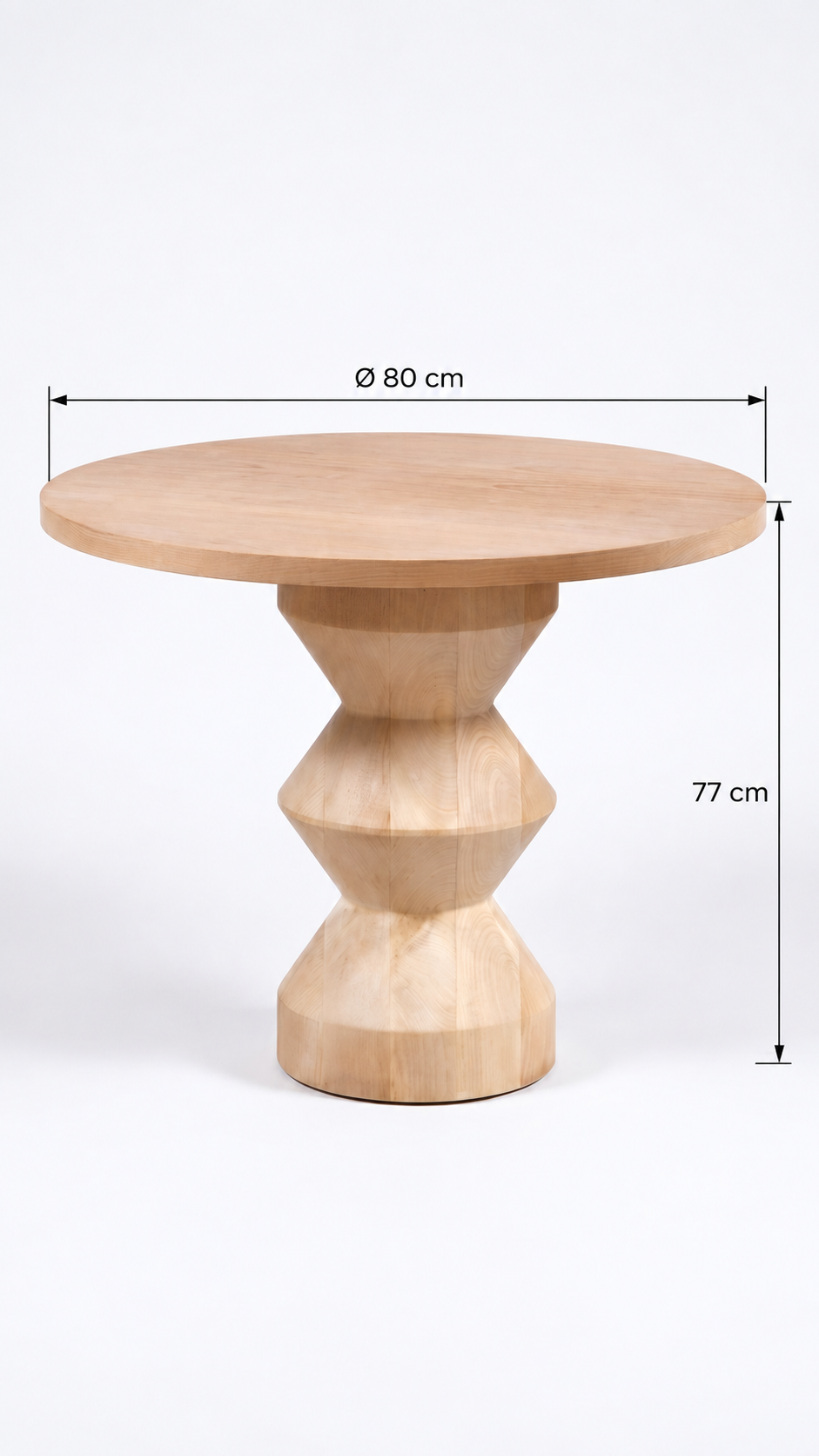 Alberohome Elmas Ayaklı Yuvarlak Ahşap Yemek Masası
