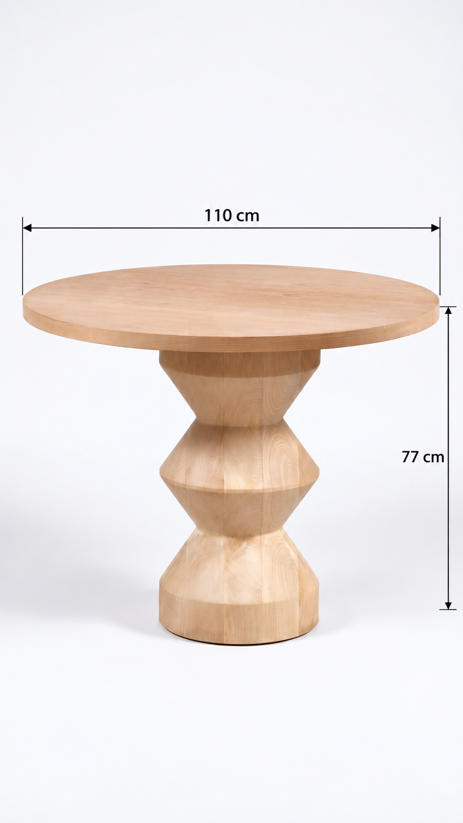 Alberohome Elmas Ayaklı Yuvarlak Ahşap Yemek Masası