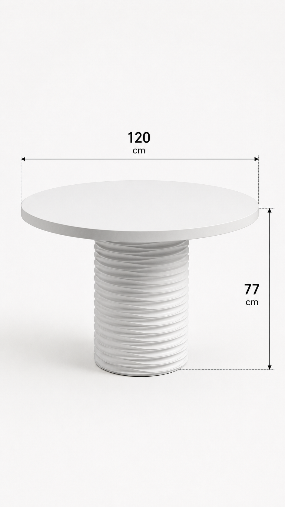 Alberohome Geniş Su Yolu Yuvarlak Yemek Masası – 110x110 / 120x120 / 140x140 cm
