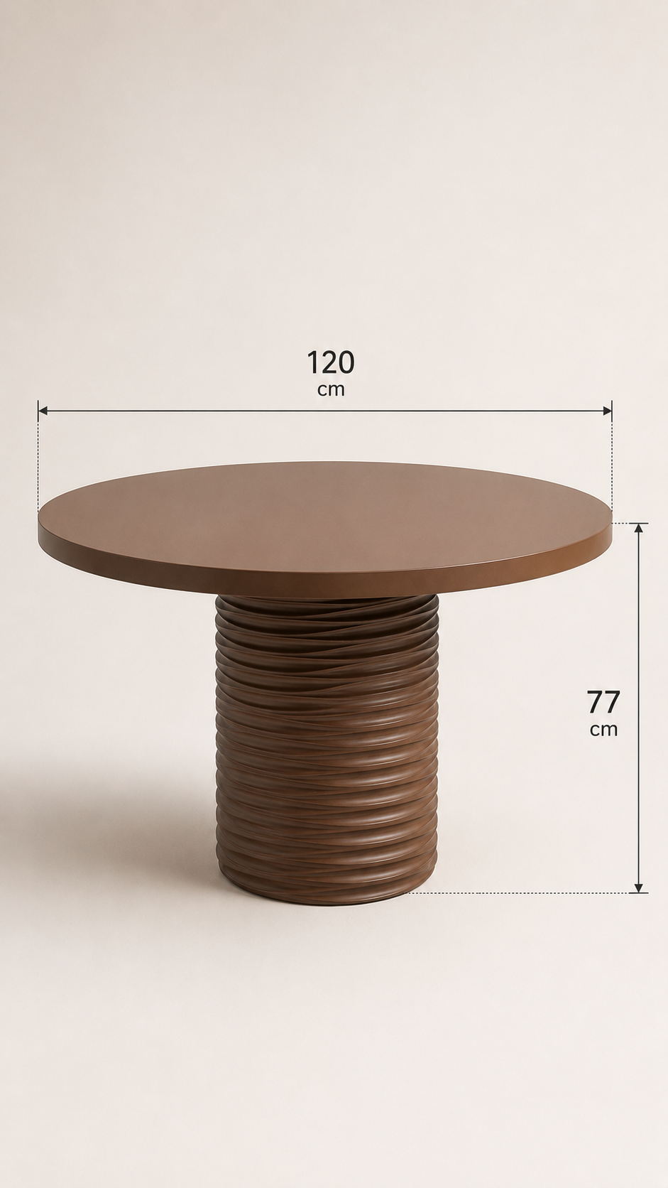 Alberohome Geniş Su Yolu Yuvarlak Yemek Masası – 110x110 / 120x120 / 140x140 cm