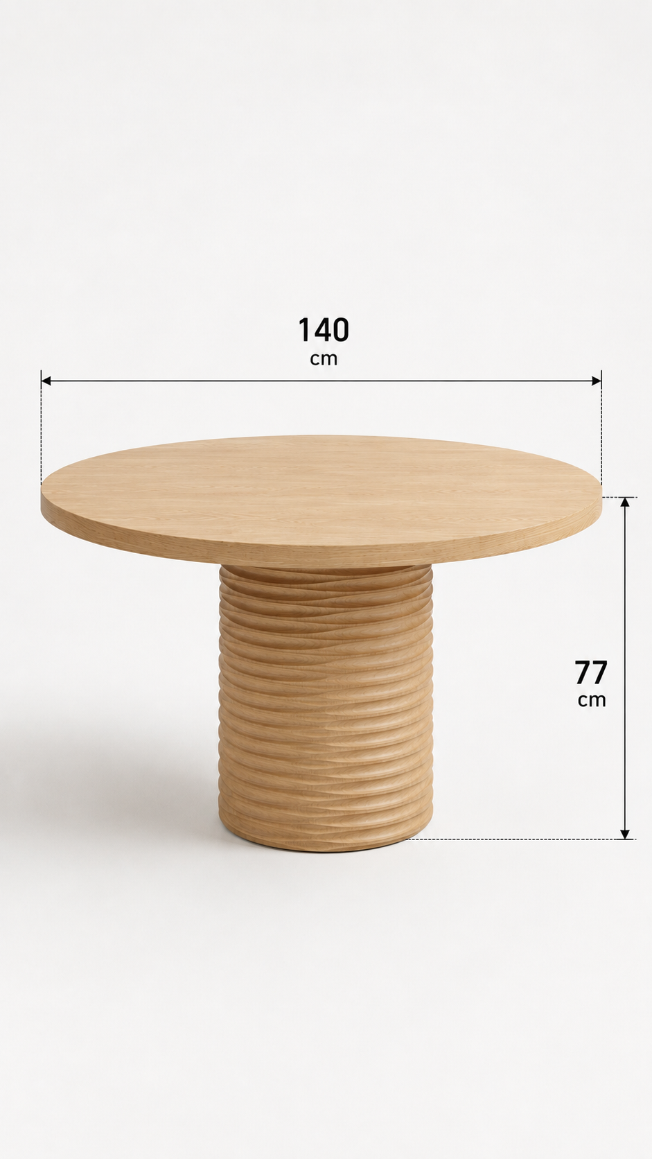 Alberohome Geniş Su Yolu Yuvarlak Yemek Masası – 110x110 / 120x120 / 140x140 cm