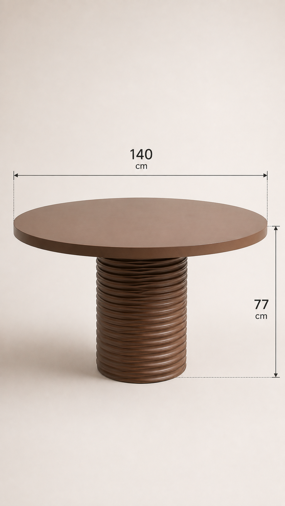 Alberohome Geniş Su Yolu Yuvarlak Yemek Masası – 110x110 / 120x120 / 140x140 cm