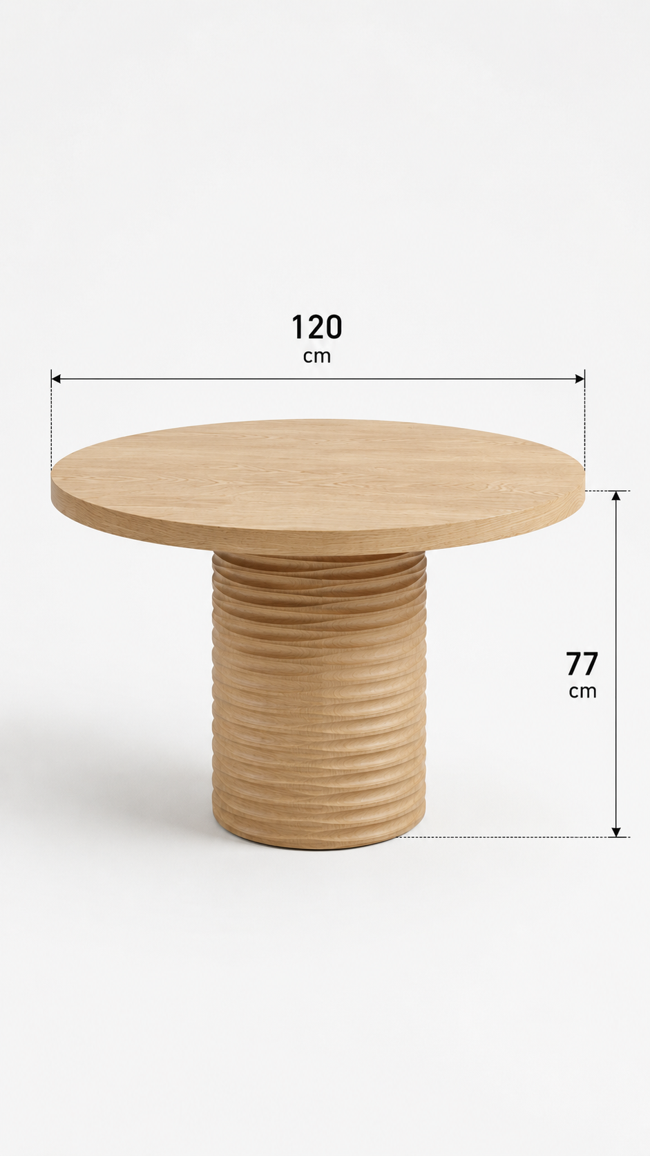 Alberohome Geniş Su Yolu Yuvarlak Yemek Masası – 110x110 / 120x120 / 140x140 cm