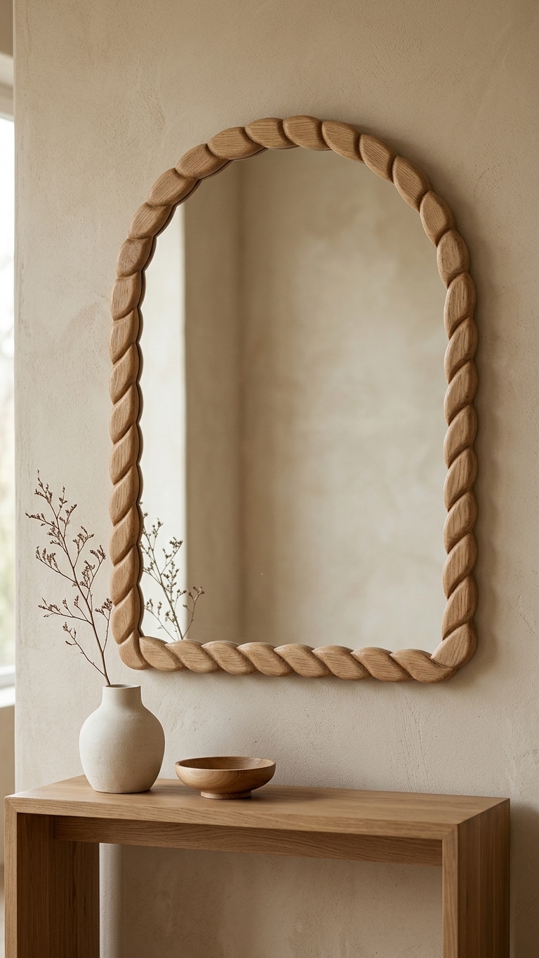 Alberohome Halat Ayna – 82 × 114 cm Dekoratif Duvar Aynası