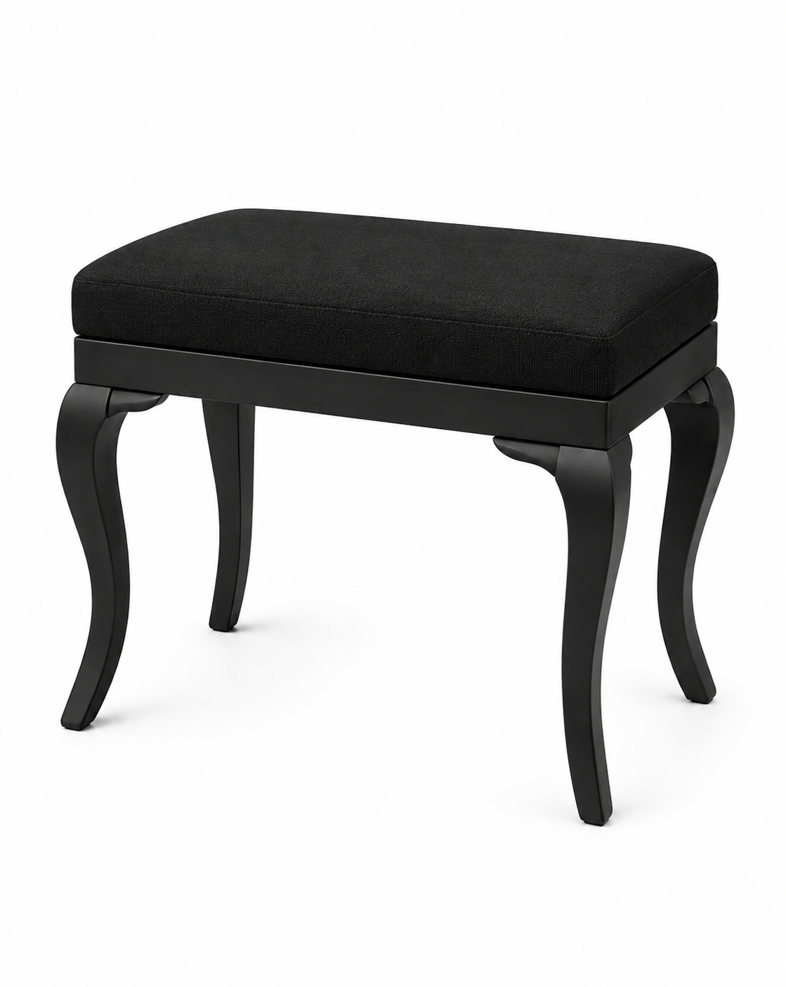 Alberohome Klasik Bench Puf 62x42 cm – Beyaz Ahşap Ayaklı Oturma Pufu