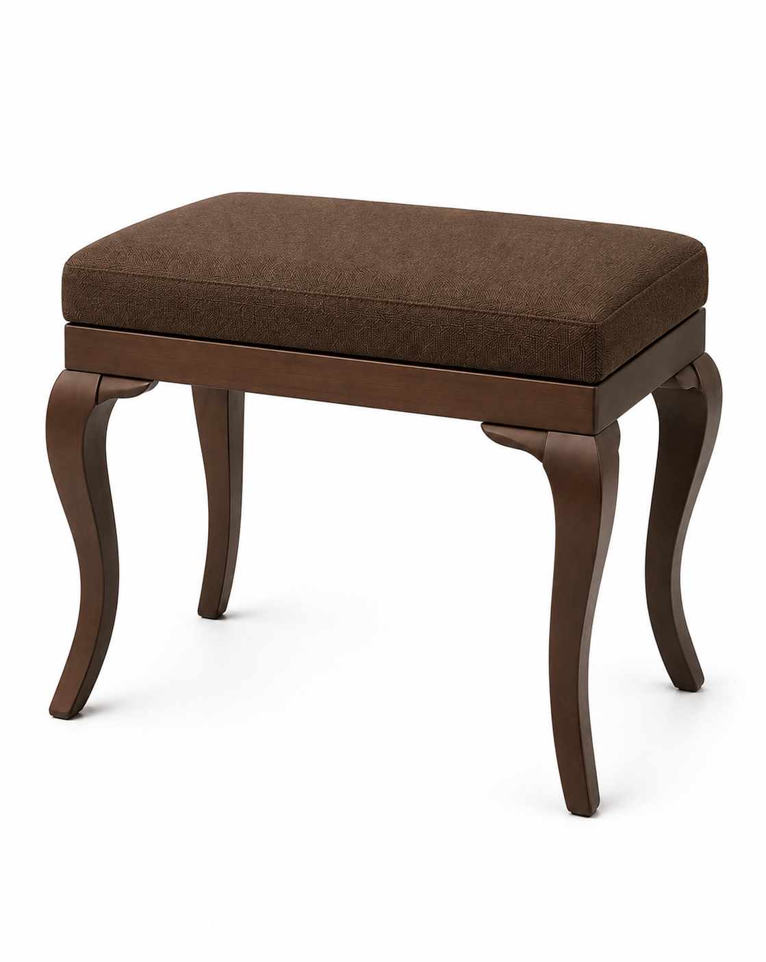 Alberohome Klasik Bench Puf 62x42 cm – Beyaz Ahşap Ayaklı Oturma Pufu