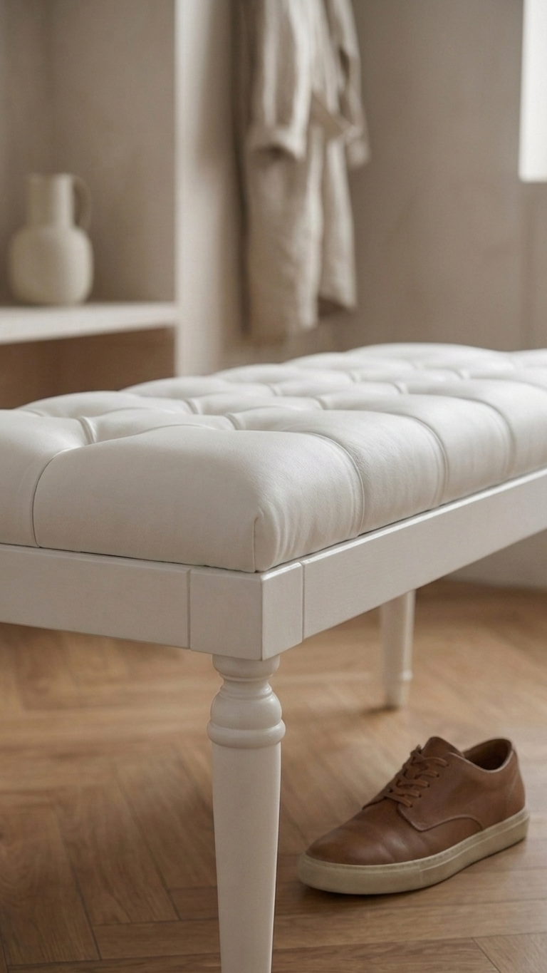 Alberohome Klasik Puf Bench 120x40 cm Kapitoneli Ahşap Bench