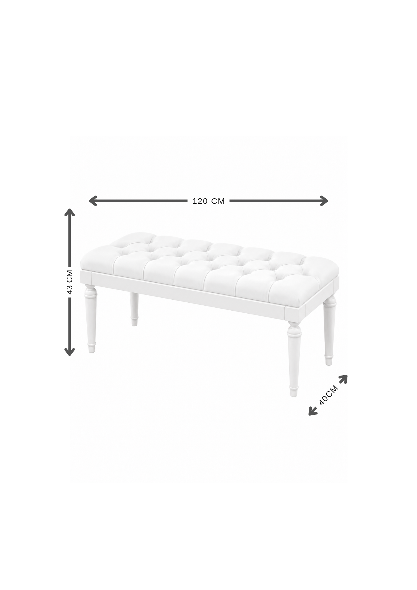 Alberohome Klasik Puf Bench 120x40 cm Kapitoneli Ahşap Bench