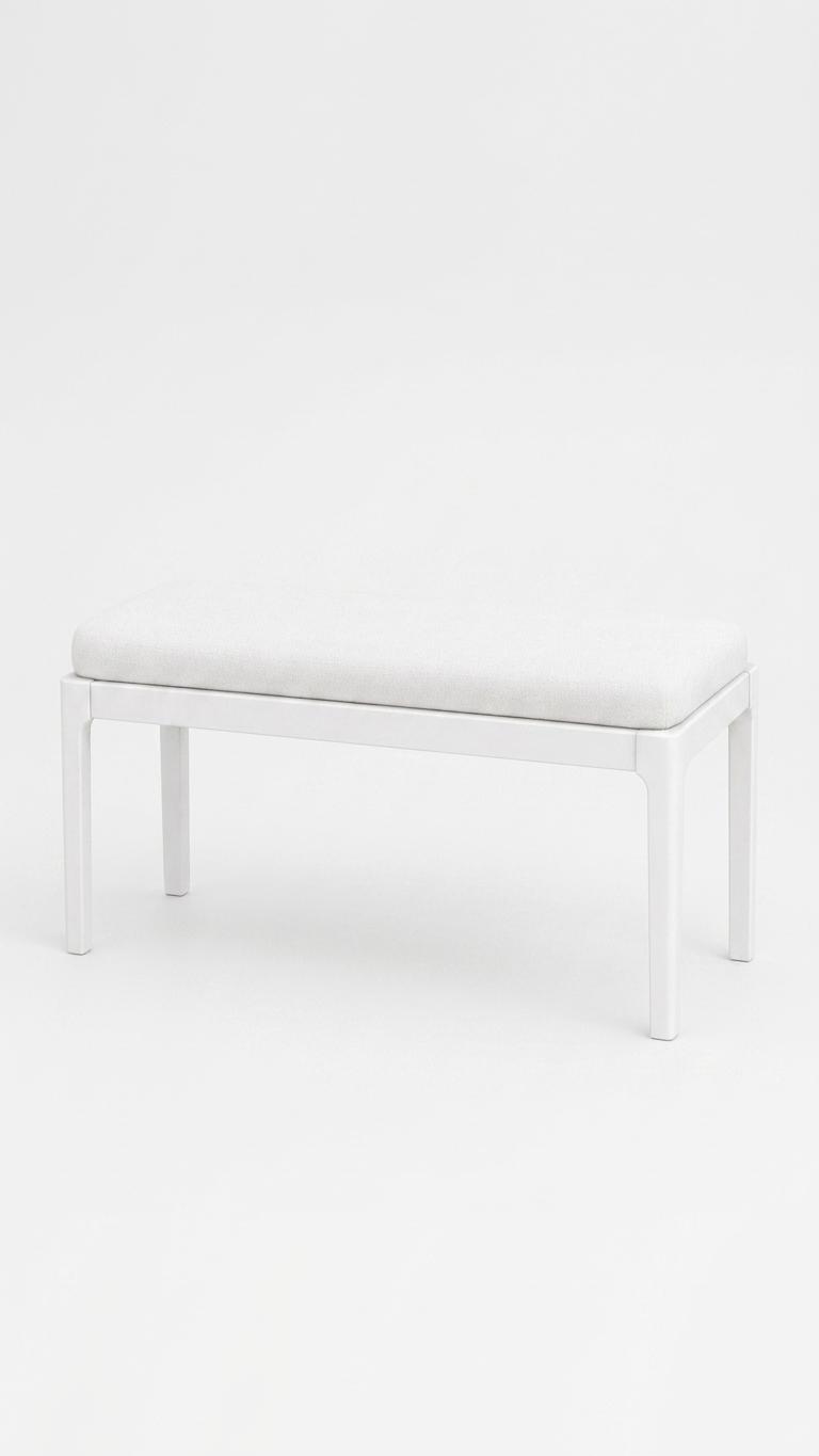 Alberohome Modern Ahşap Puf Bench Kahverengi Döşemeli Bank – 80x40x40 cm