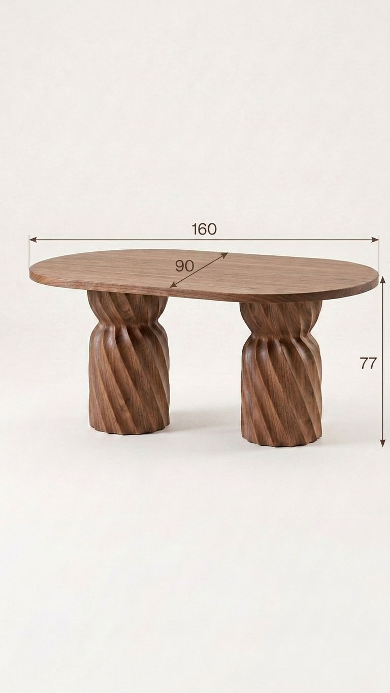 Alberohome Modern Ahşap Yemek Masası 160x90 cm