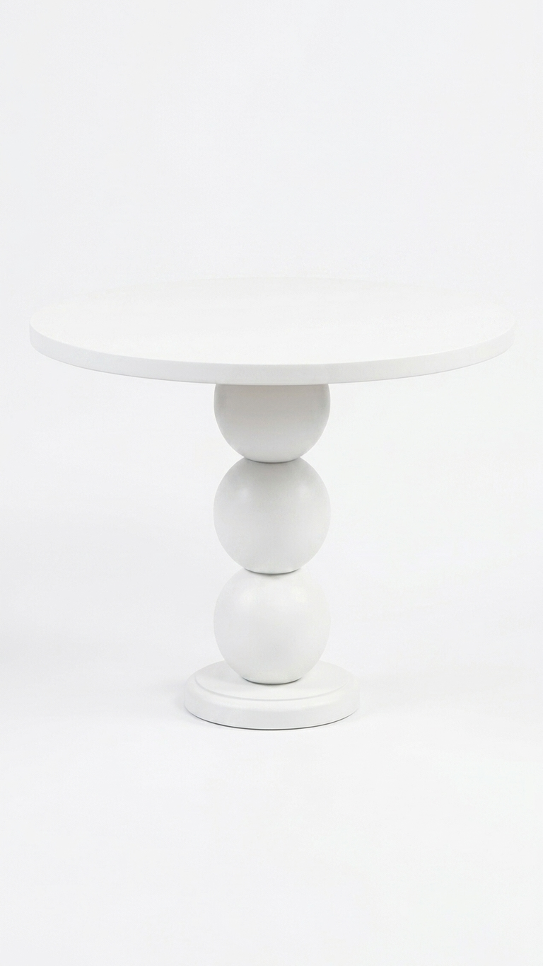 Alberohome Modern Ahşap Yuvarlak Yemek Masası 80x77 cm