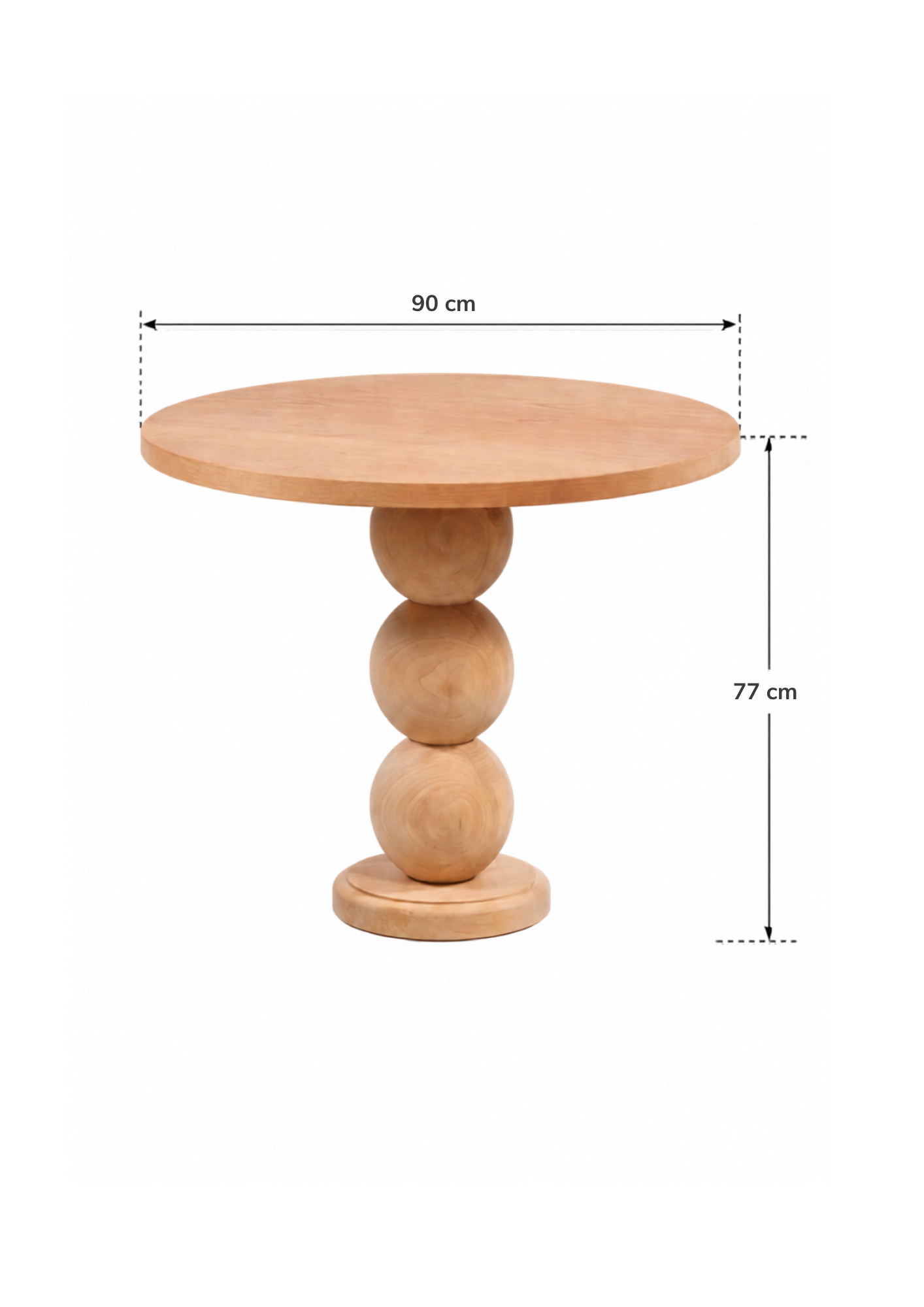 Alberohome Modern Ahşap Yuvarlak Yemek Masası 80x77 cm