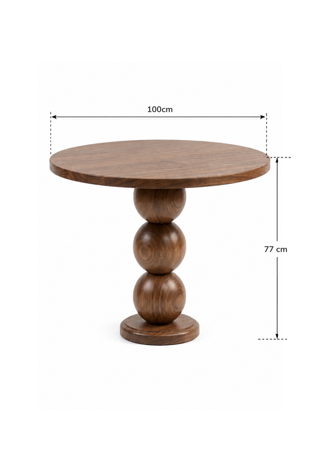 Alberohome Modern Ahşap Yuvarlak Yemek Masası 80x77 cm