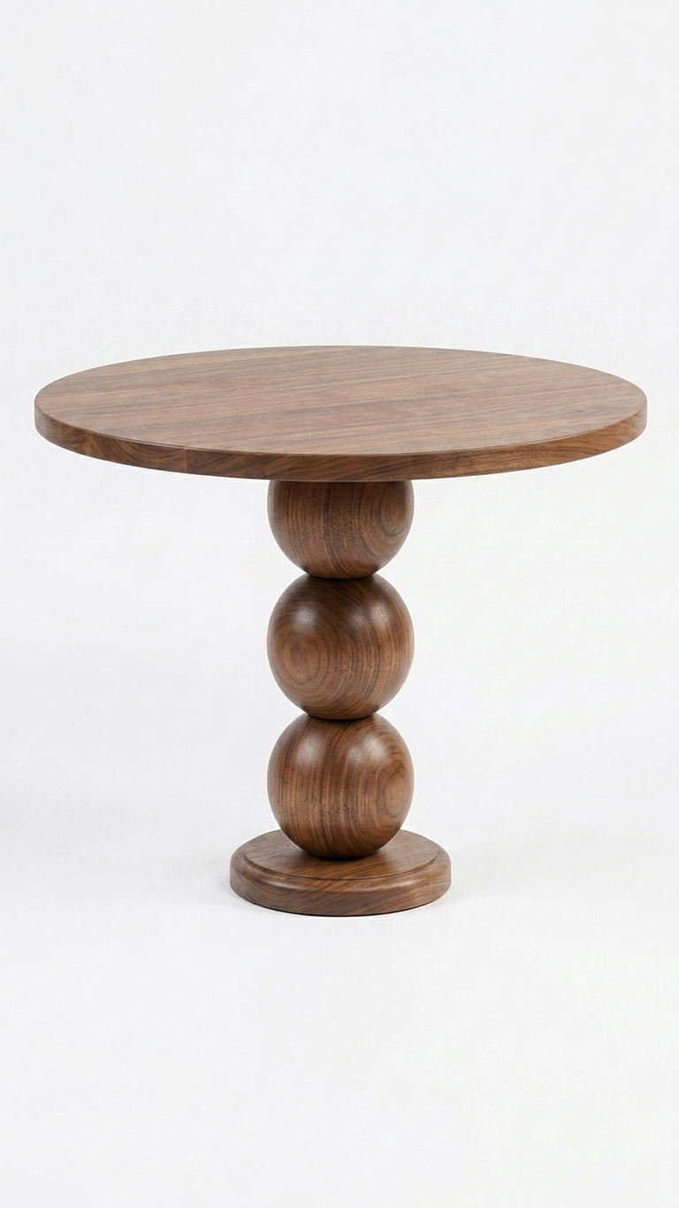 Alberohome Modern Ahşap Yuvarlak Yemek Masası 80x77 cm