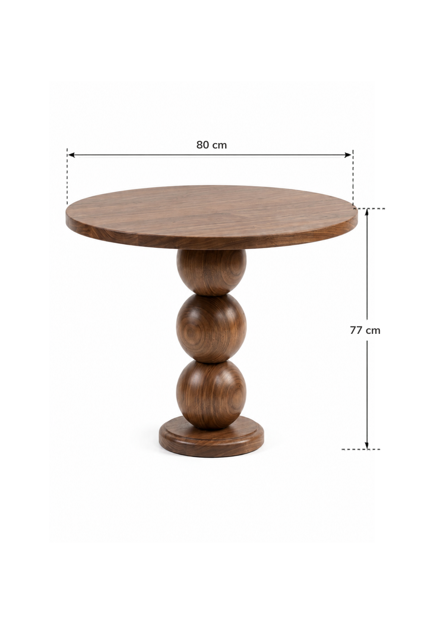 Alberohome Modern Ahşap Yuvarlak Yemek Masası 80x77 cm