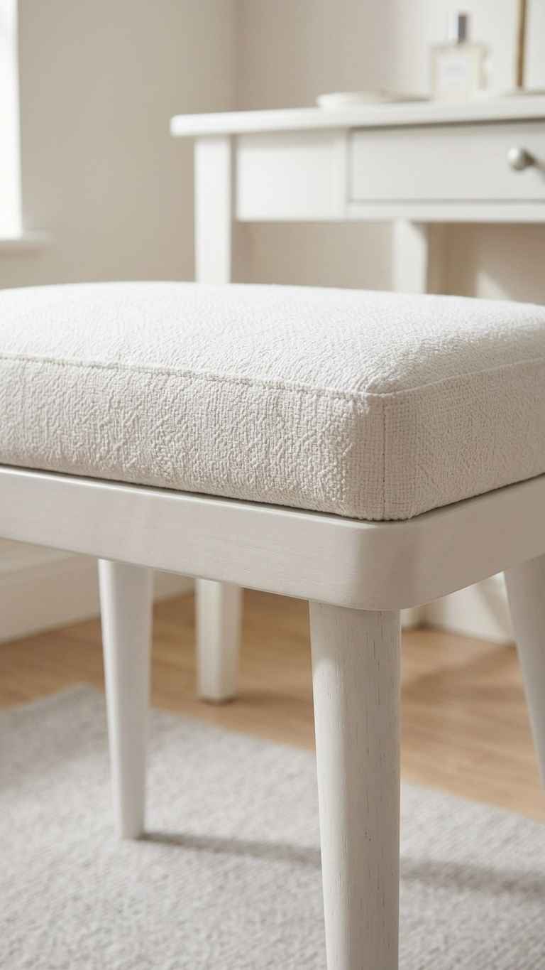 Alberohome Modern Bench Puf 60x40 cm – Minimal Ahşap Ayaklı Puf