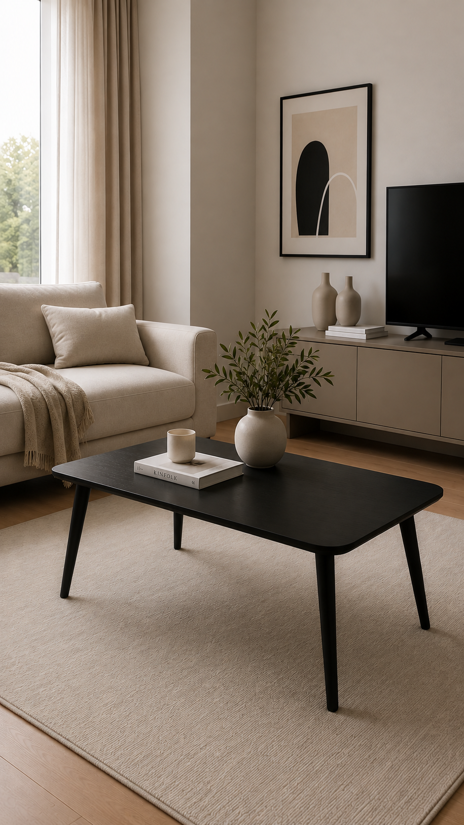 Alberohome Modern Orta Sehpa 110x69x41 cm Ahşap Salon Sehpası