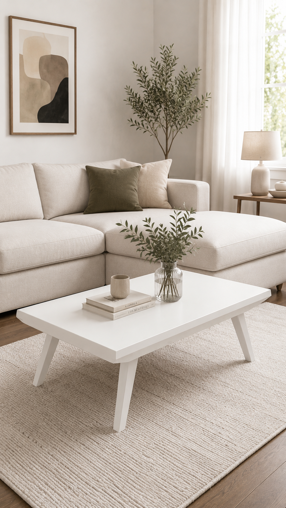 Alberohome Modern Orta Sehpa 110x73 cm Ahşap Salon Sehpası