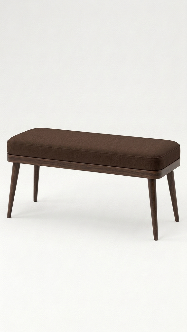 Alberohome Modern Puf Bench 120 cm | Ahşap Ayaklı Yatak Ucu Pufu ve Oturma Bankı