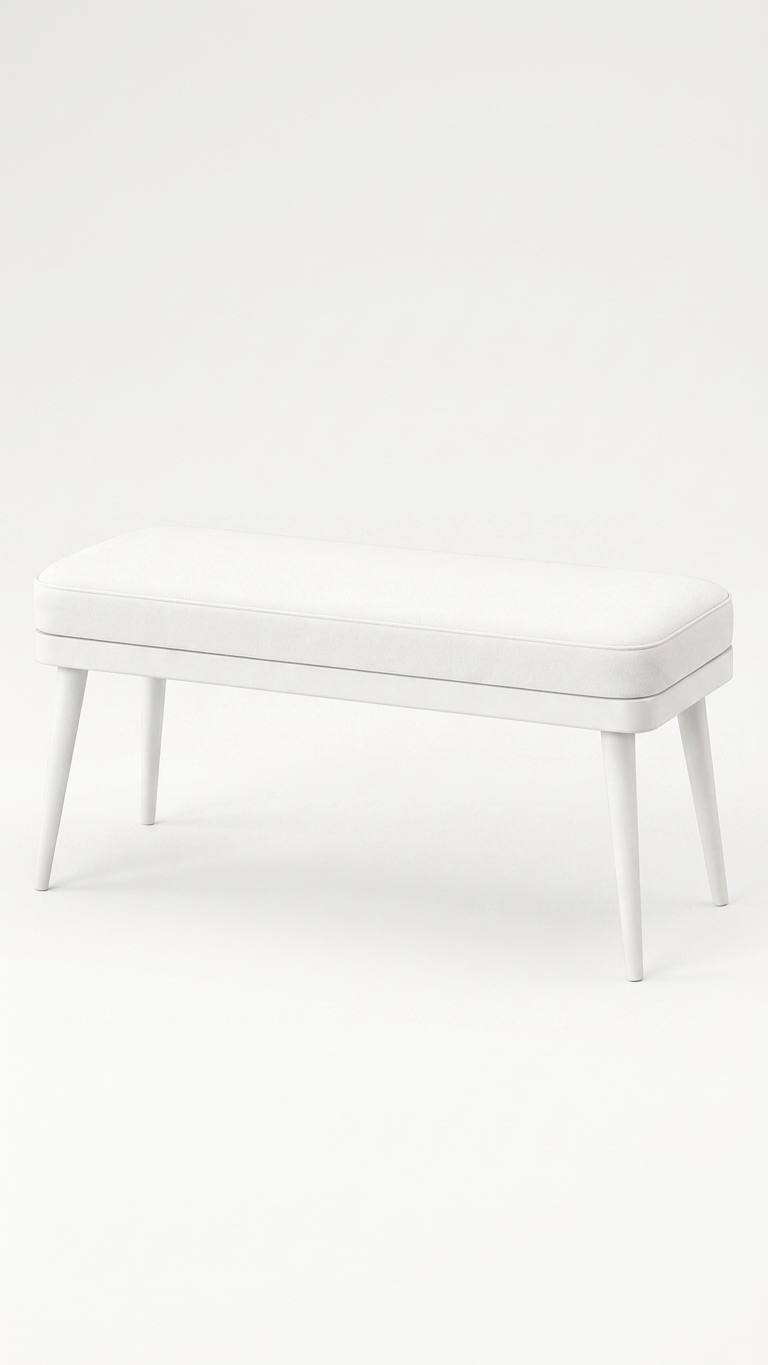 Alberohome Modern Puf Bench 120 cm | Ahşap Ayaklı Yatak Ucu Pufu ve Oturma Bankı