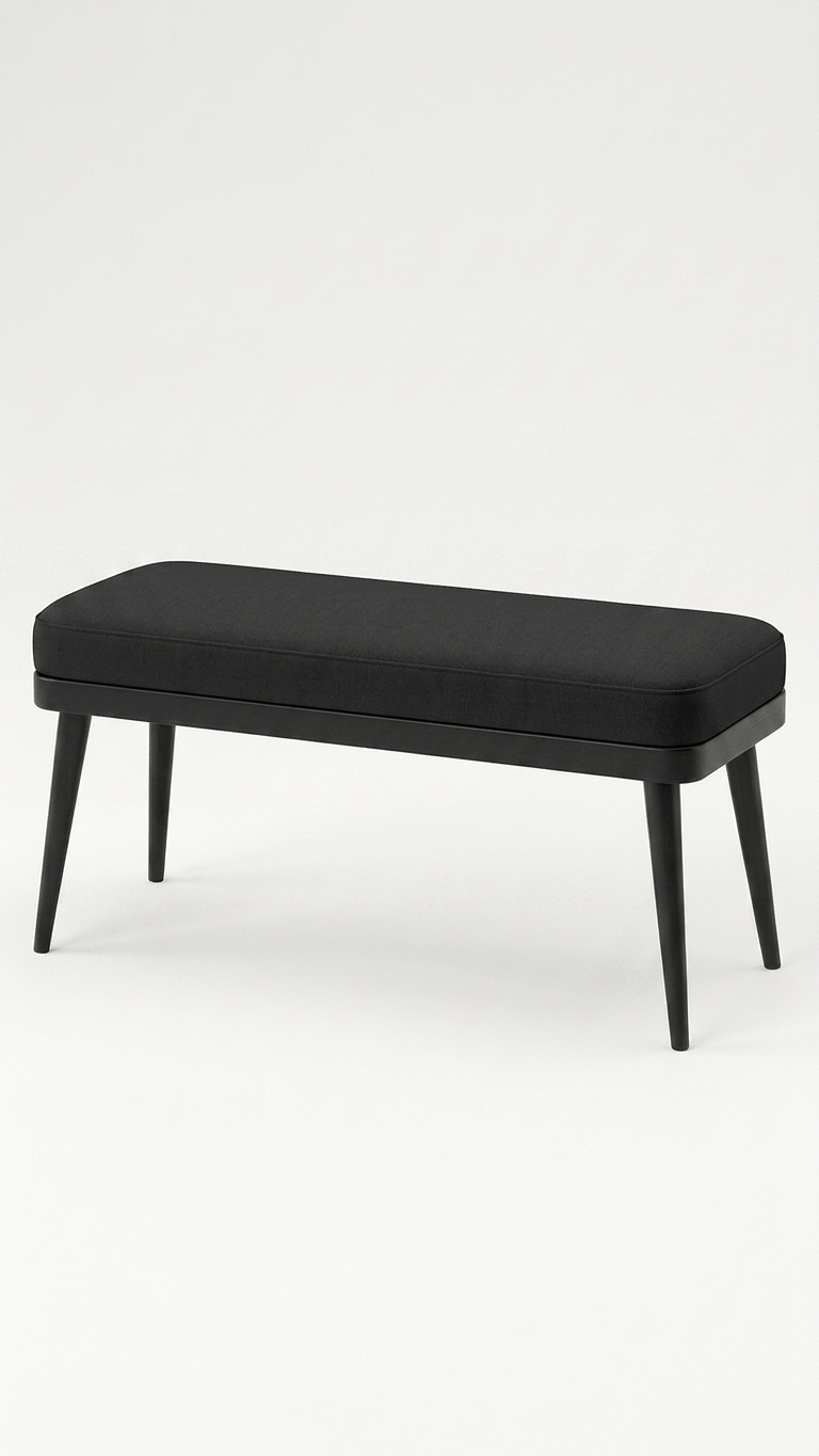Alberohome Modern Puf Bench 120 cm | Ahşap Ayaklı Yatak Ucu Pufu ve Oturma Bankı