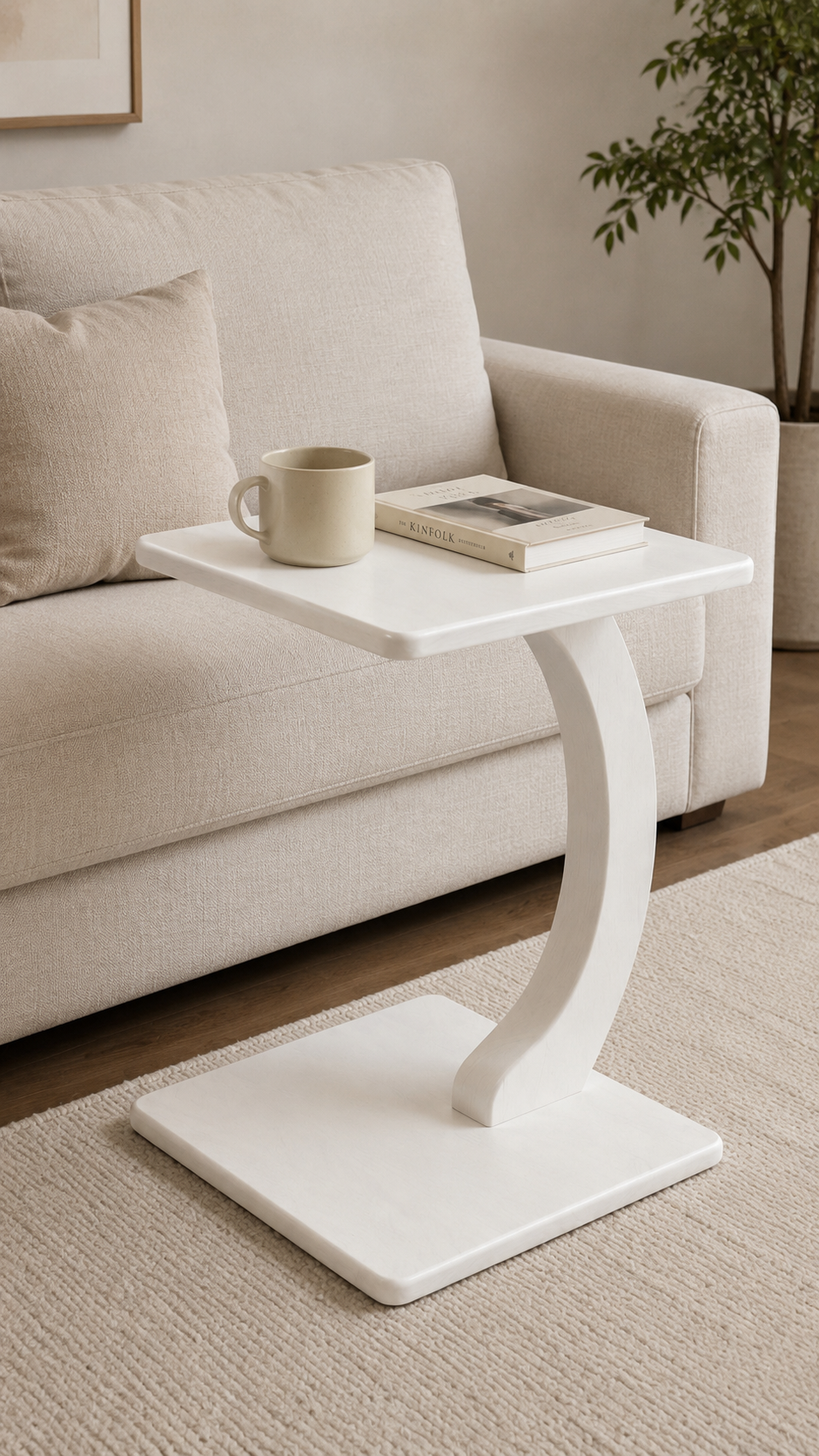 Alberohome Modern Yan Sehpa 44x34 cm Ahşap C Sehpa