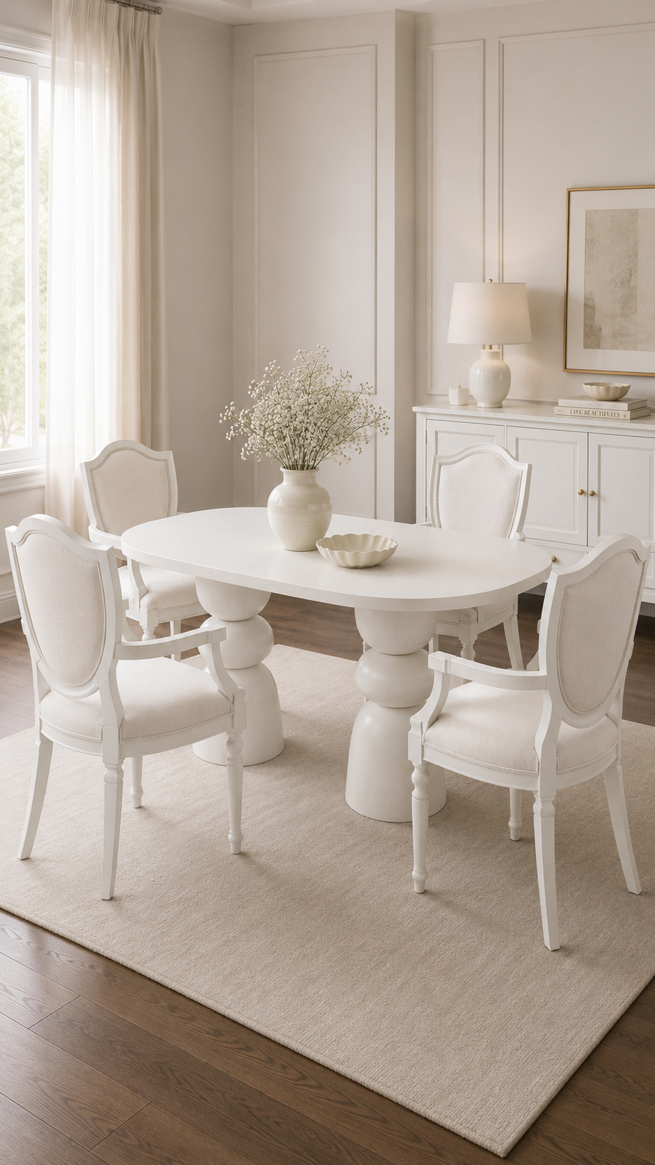 Alberohome Modern Yemek Masası Takımı – 4 Sandalyeli