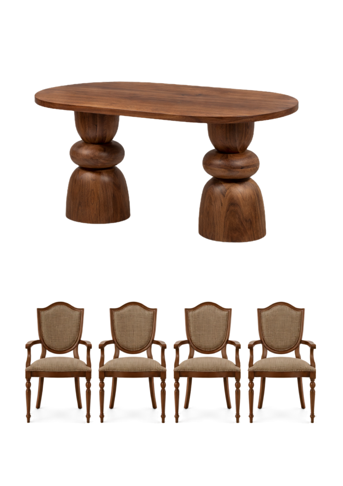 Alberohome Modern Yemek Masası Takımı – 4 Sandalyeli